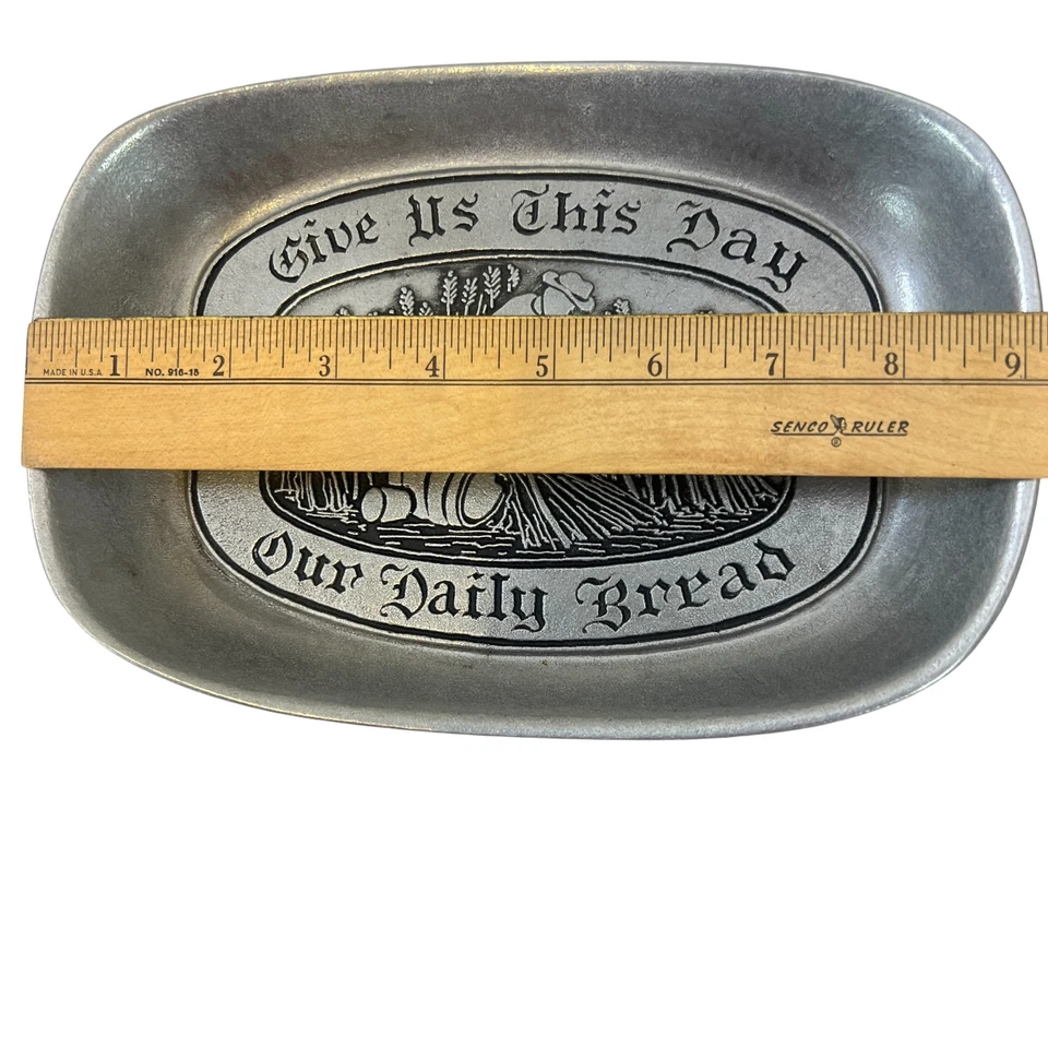 Wilton Armetale Pewter Bread Plate Set w Sugar and Creamer - Image 3 of 4