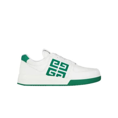 Givenchy G4 White and Green Patent Leather Low Tops Sneakers Size 47. NWB