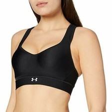 Under Armour L132120 Womens Black Warp Knit High Impact Sports Bra Size 38DD