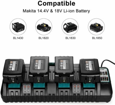 DC18SF 4-Ports Charger for Makita 18V Li-ion Battery Rapid