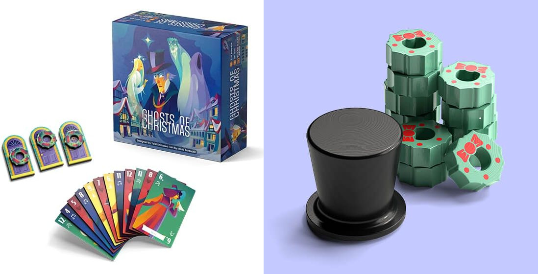 Призраки Рождества с деревянным набором улучшений Семейная карточная игра с трюками Allplay