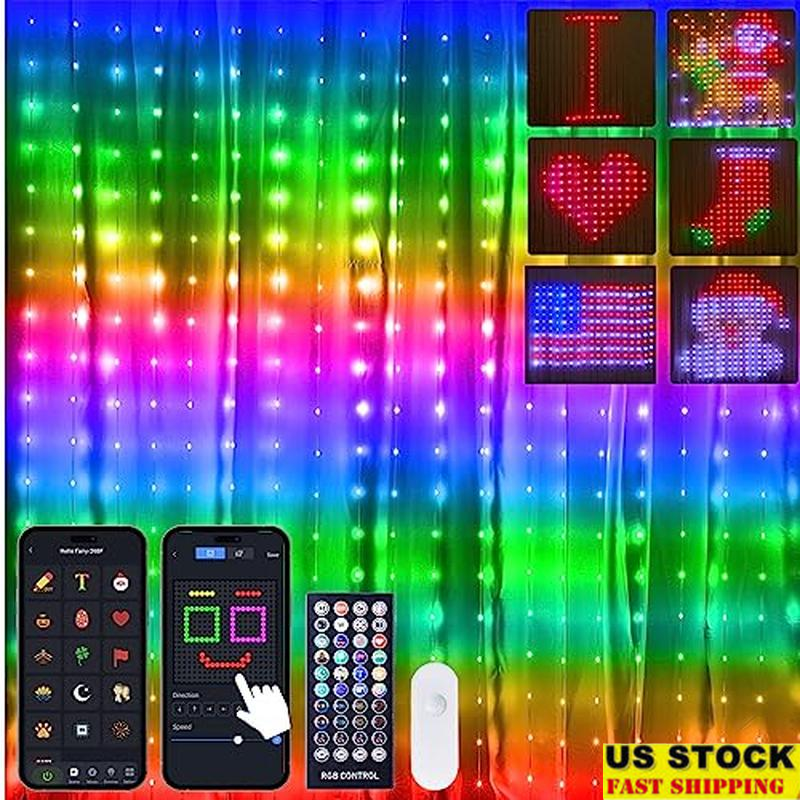 Smart Curtain Lights 400 LED App Music Sync Remote Control Indoor Outdoor String Lights