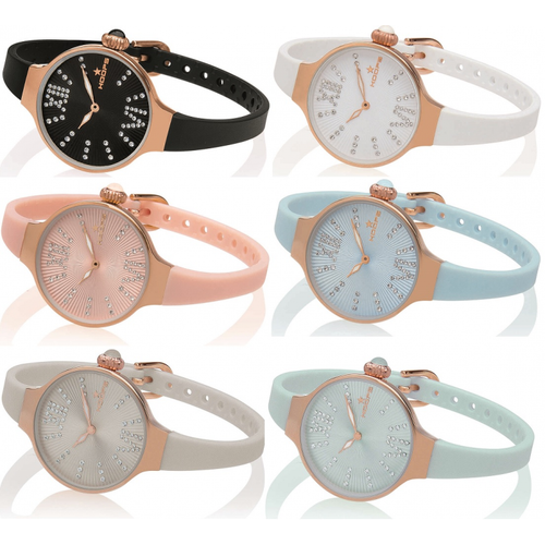 Orologio HOOPS mod. CHÈRIE MIDI ref. 2570LGD Donna solo tempo gomma cassa  rame | eBay