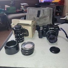 Minolta Maxxum 7000 35mm SLR Film Camera Lot with Extras