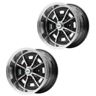 15" X 8" Vw Bug 4 Lug Black Empi Sprint Star Wheel Includes Cap-Valve Stem, Pair
