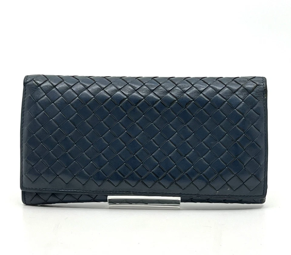 Bottega Veneta Intrecciato Cartera Larga Cuero Marino Auténtica De Japón Foto 2 de 4