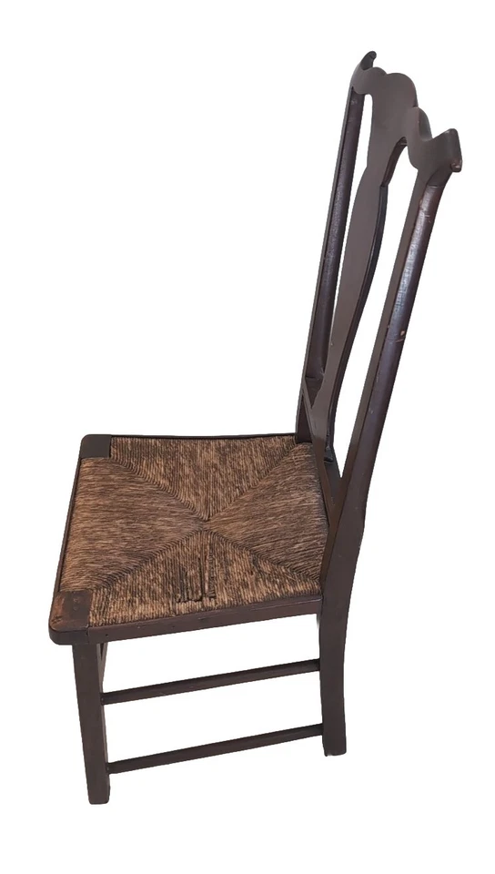 Antigua silla Country Chippendale del siglo XVIII con asiento trasero alrededor de 1780 Foto 4 de 4