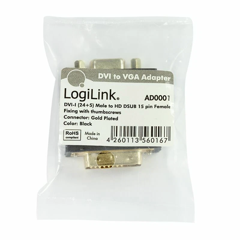 DVI auf VGA Adapter 24+5 DVI-I Stecker Monitor TFT Beamer Computer PC Adapter - Bild 4 von 4