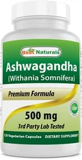 Best Naturals ashwagandha 500 mg,120 Capsules, support Relaxing Stress and Mood 