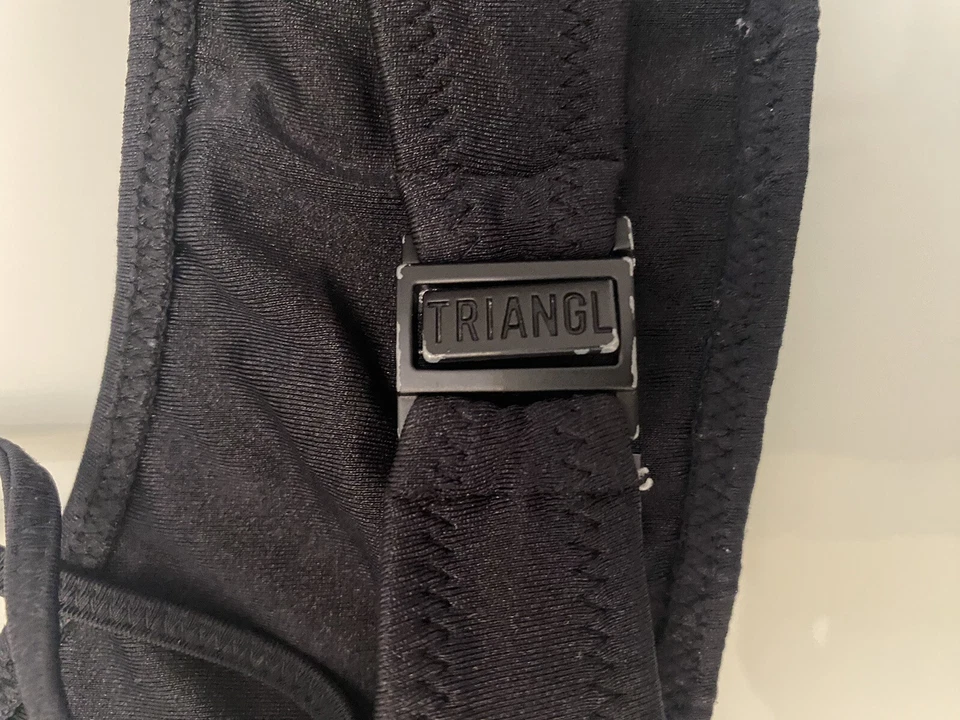 Triangl black swim Bikini top, gently used size XXSmall - Image 3 of 4