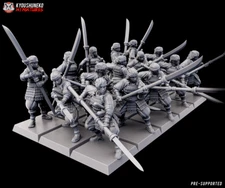 Japanese Onna Bushi Naginata, Kyoushuneko, Wargames Fantasy Female Miniature