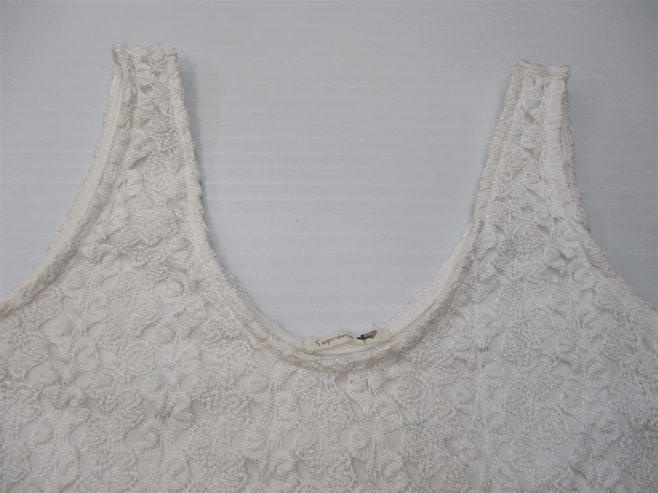 Vestido túnica sin mangas blanco sin mangas SOPRANO para mujer talla M Foto 3 de 4