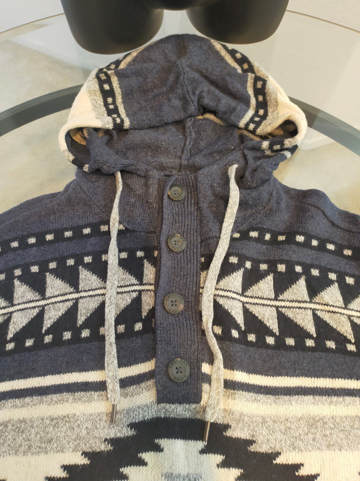 American Eagle Aztec Pattern Multicolor Hooded Sw… - image 4