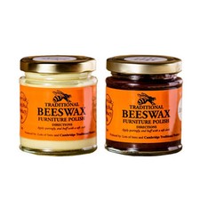 Image of Cambridge Traditional Beeswax Furniture Polish Neutral and Brown 142g (Set of 2)