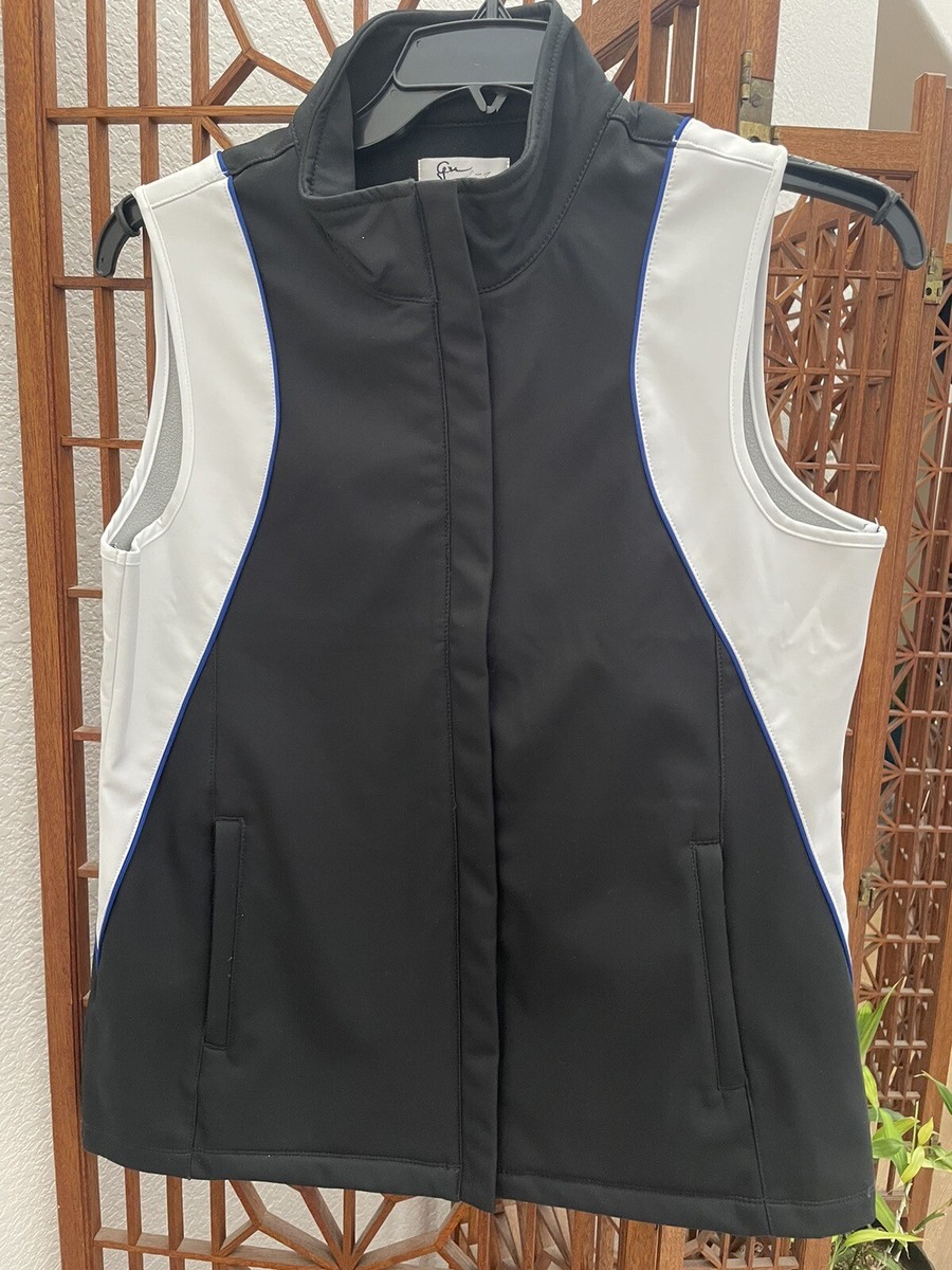 Greg Norman Vest Polar fleece backing Water Resistant Zip Pockets Black L