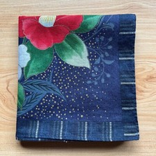 HANDKERCHIEF VINTAGE JAPAN LADIES ART RED FLORAL COTTON POCKET SQUARE 20" B0331