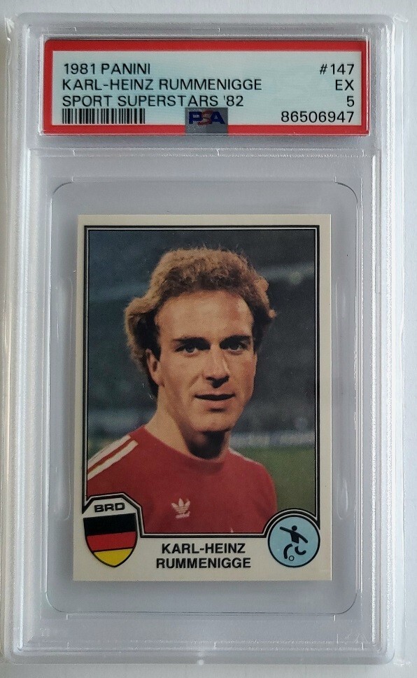256★サッカー★karl-heinz rummenigge★prostars 1981 Panini Karl Heinz Rummenigge Sport Superstars 82 #147 PSA 5