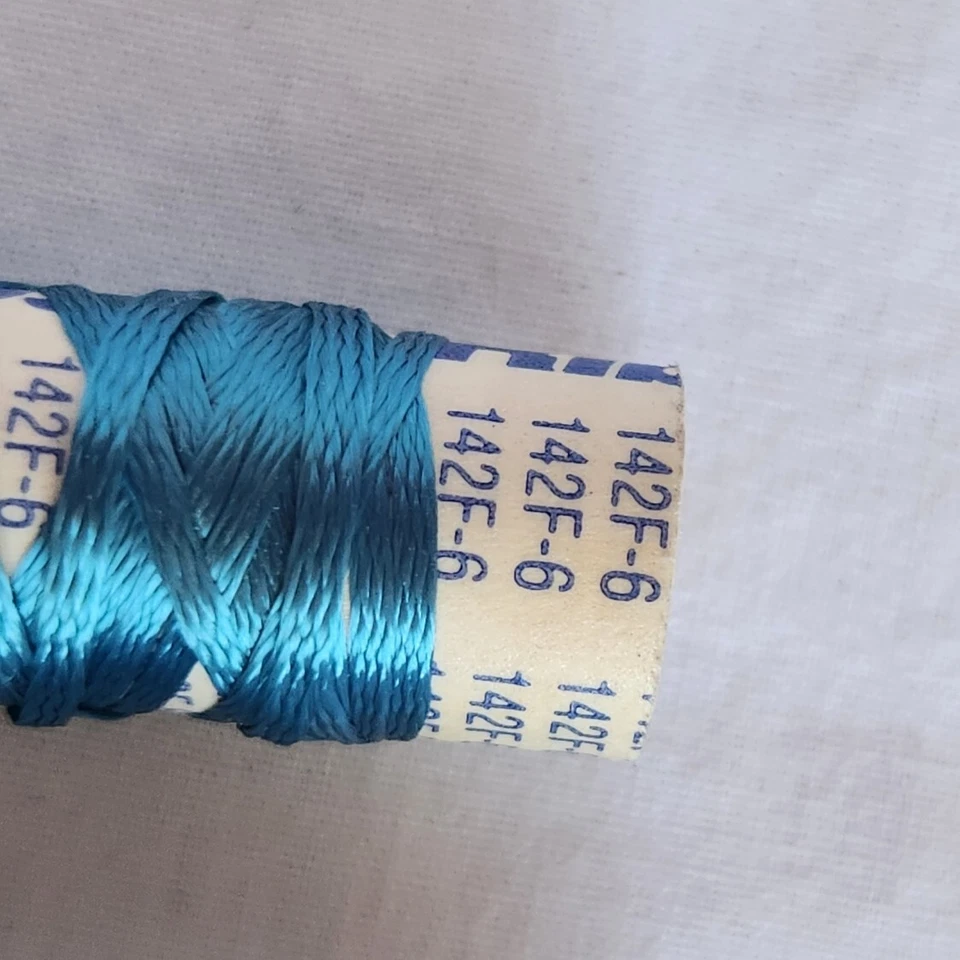 Thin Ribbon in Teal color for Ribbon Embroidery, Long Stitch, Cross Stitch - Image 2 of 2