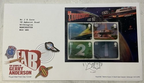 GB QEII 2011 FAB Gerry Anderson 3D Minisheet RM FDC TB1 Tallents House Edinburgh