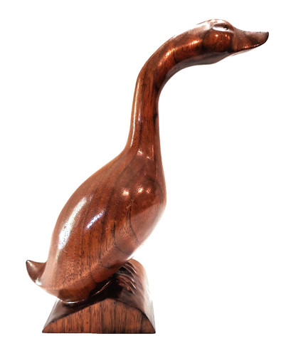 Vtg J.A. Bradley Cherokee Wood Carving Goose Sculpure Signed Native American 