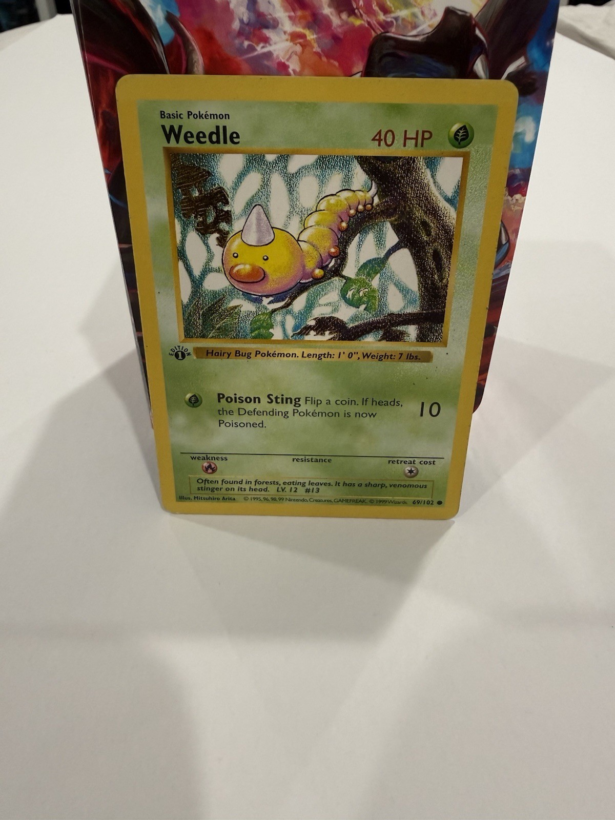 Pokemon Base Set 1st Edition Shadowless Weedle 69/102 MP