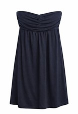 Express Black Strapless Minidress Ruched Bust Empire Waist  Cotton Knit Size M
