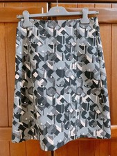 USED AUTHENTIC PRADA PRINT PIPING TIGHT SKIRT, GEOMETRIC PATTERN, FALL/WINTER