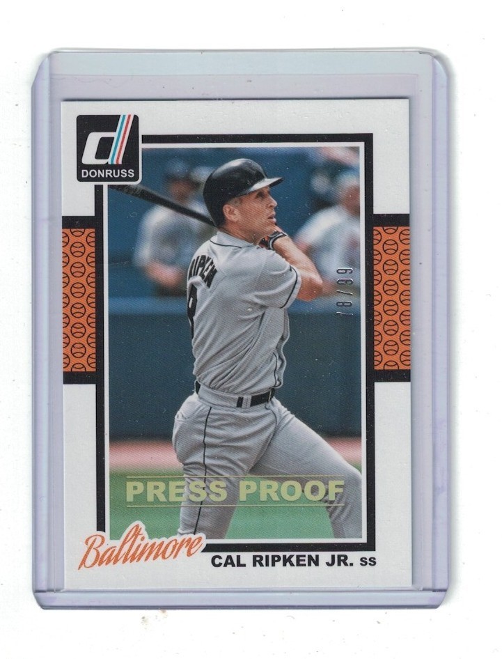 2014 Donruss Gold Press Proof 198 Cal Ripken Jr. #'d 78/99