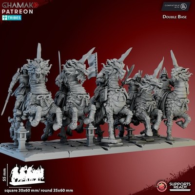 5x Akari Shogunate Mounted Samurai Kirin Ghamak für AOS SIgmar Old China Cathay