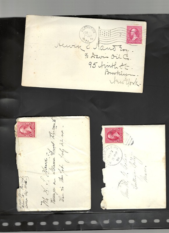 USA -OLDER-COVERS-1890 ISH-2 C RED-SHADES -CANCELS-PERFS-LOT OF 18-AV TO VF-#2