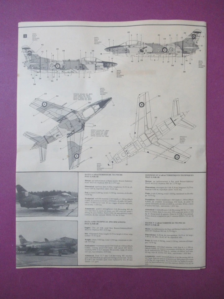 ESCI FIAT G.91 R-1/R-3 "GINA" SCALA 1/48 NO SCATOLA - Immagine 3 di 4