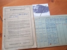 KFZ Brief LKW Henschel HS 165 T Bj. 1956 Oldtimer Pappbrief und Werkstattkarte