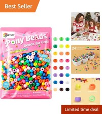 Versatile 1200 Pcs 6x9mm Plastic Pony Beads in Assorted Colors for Crafting