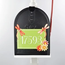Mailbox Magnet Partial Cover Personalized Boho Daisy and Dragonflies magnet