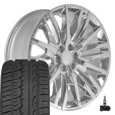 24x10 Chrome 5921 Wheels 29535r24 As Tires Tpms Fit Sierra Yukon