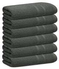 6 Pack Small Bath Towel Set 100 Cotton 23x46 Shower Towels In 450 Gsm. Lightwei