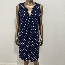 Lands' end Jersey Sleeveless Swim Cover-up Dress Polka Dot Size M Beach Resort