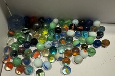 Mixed Lot Glass Toy Marbles, Assorted Colors Patterns, 1 UV Reactive