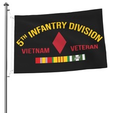5th Infantry Division Vietnam Veteran 2x3 Ft Garden Flag Patio Decor Holiday