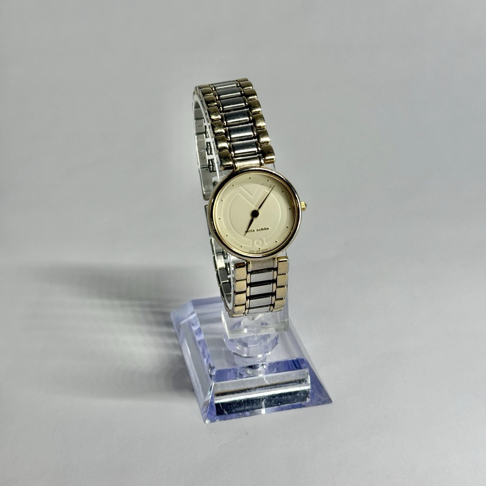 MILA SCHÖN 4620-E61091 Analog Silver Tone Women Vintage Watch W709 *WORKING