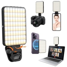 Portable Magnetic Selfie Light - Rechargeable Clip-On Ring Light for Phone  Cam