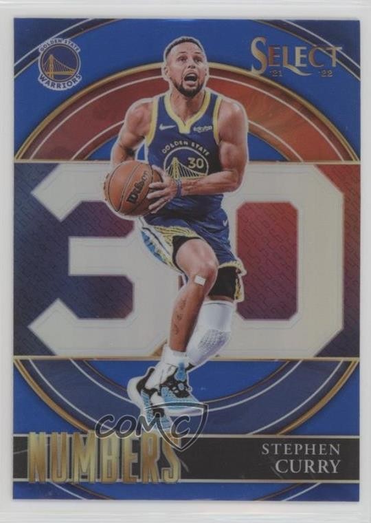 2021-22 Panini Select Select Numbers Blue Prizm Stephen Curry #5 0rd2