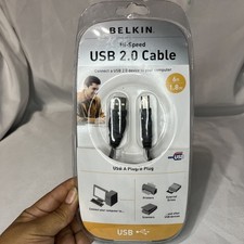 Belkin 6  Hi-Speed USB 2.0 Cable  USB-A to USB-B Printer/Device Cord, New Sealed