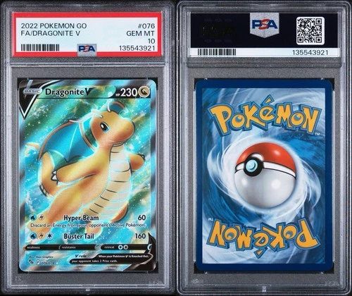 2022 POKEMON GOFULL ART/DRAGONITE V 076 GEM MINT PSA 10