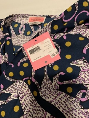 New $248 Retail  Kate Spade Womens Blouse Size 2 Panther Wrap  Summer!