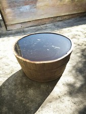 LARGE WATERTIGHT OAK HALF WHISKY BARREL - FOR WILDLIFE MINI POND  - 72CM X 45CM
