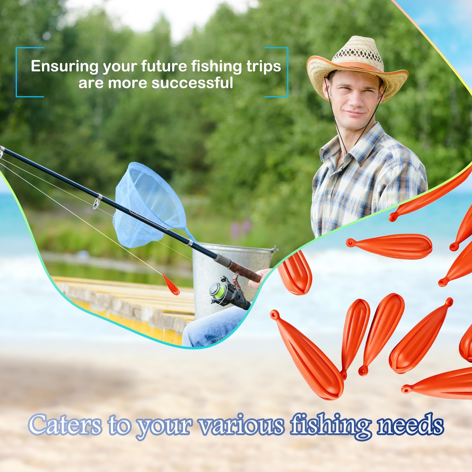 18 Pcs Fishing Practice Plugs Orange Casting Training Weight Soft PVC Bait Ca... - Image 5