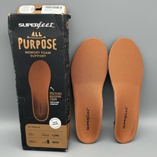 Superfeet COPPER Comfort Insoles Size D Men 7.5-9 Women 8.5-10 Low Arch