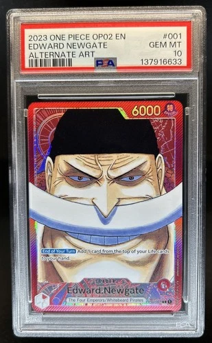 2023 One Piece Paramount War Edward Newgate Alt Art #OP02-001 PSA 10 GEM MINT