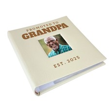 Promoted to Grandpa Leatherette Photo Album 200 4x6 Photos Father's Day Gift